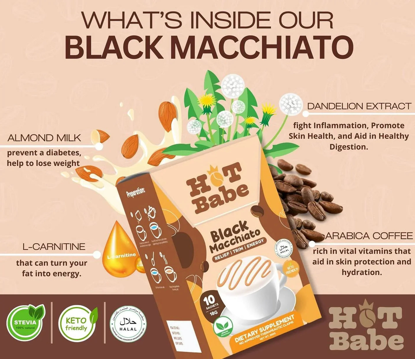 Hot Babe Black Macchiato - 180g