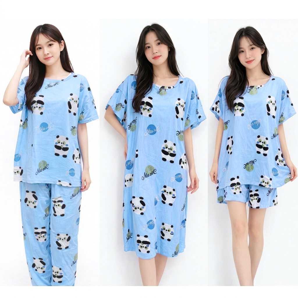 Women's Korean Fashion Pajamas 4 Pcs Set A-08