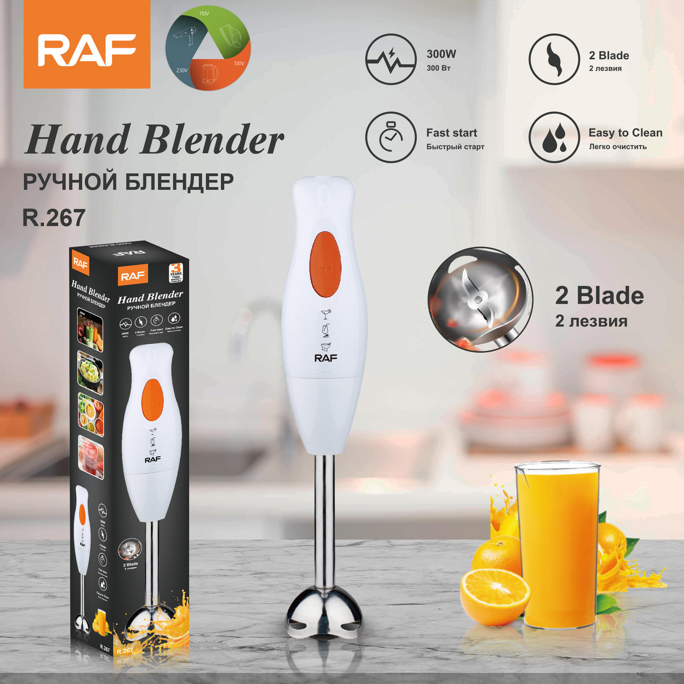 RAF Portable Hand Blender 300W - R.267