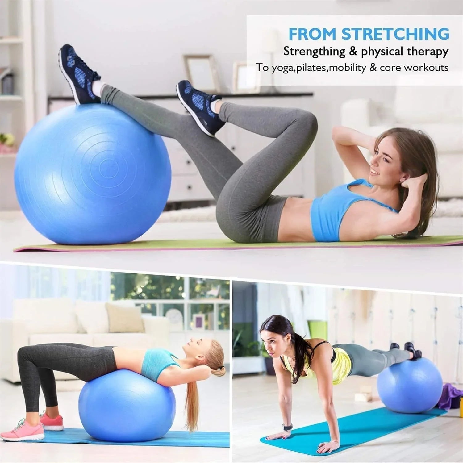 Slip Resistance Gym & Yoga Ball with Foot Pump