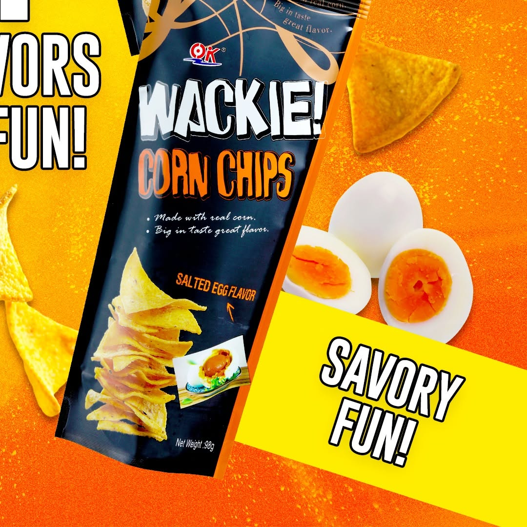 OK Wackie Corn Chips Salted Egg Flavor - 98g