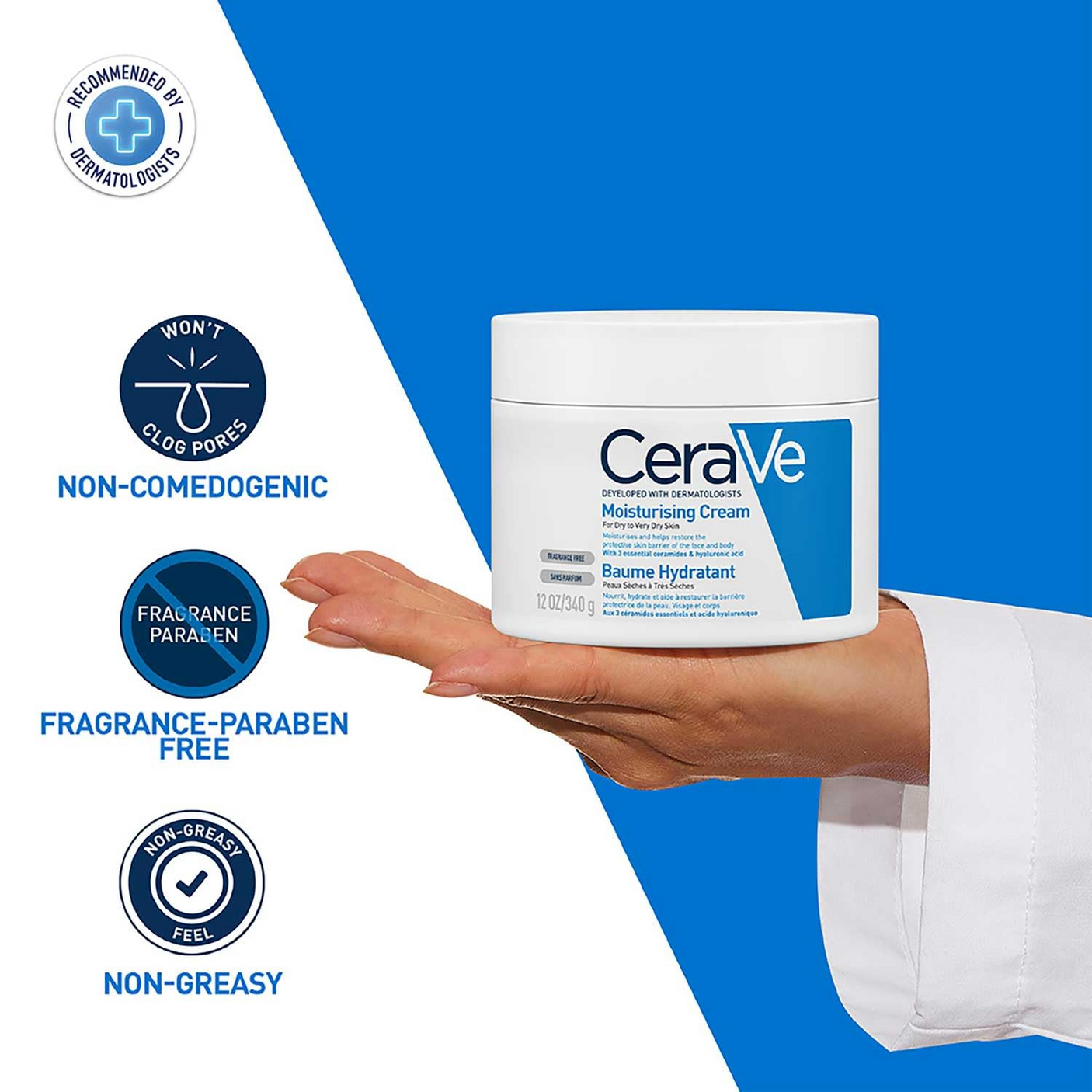CeraVe Moisturizing Cream For Dry To Very Dry Skin - 340g
