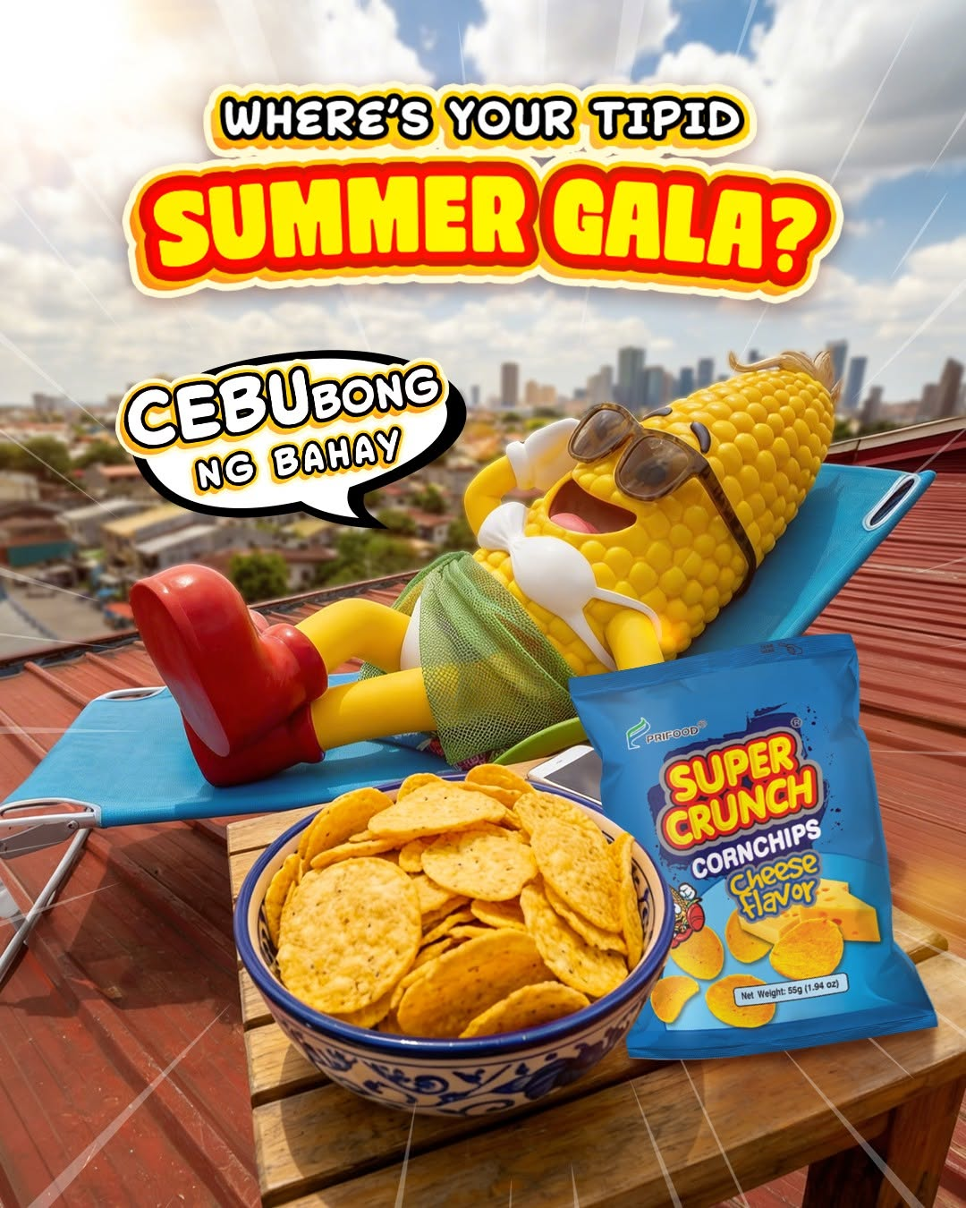 Super Crunch Corn Chips Cheese Flavor - 55g