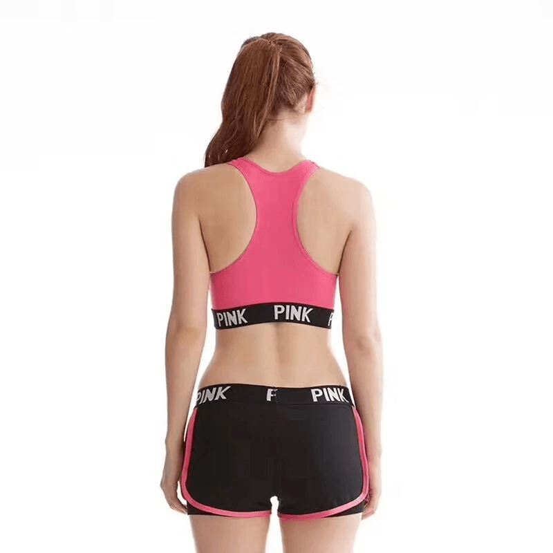 Pink Sports Fitness Bra & Underwear Set - M28