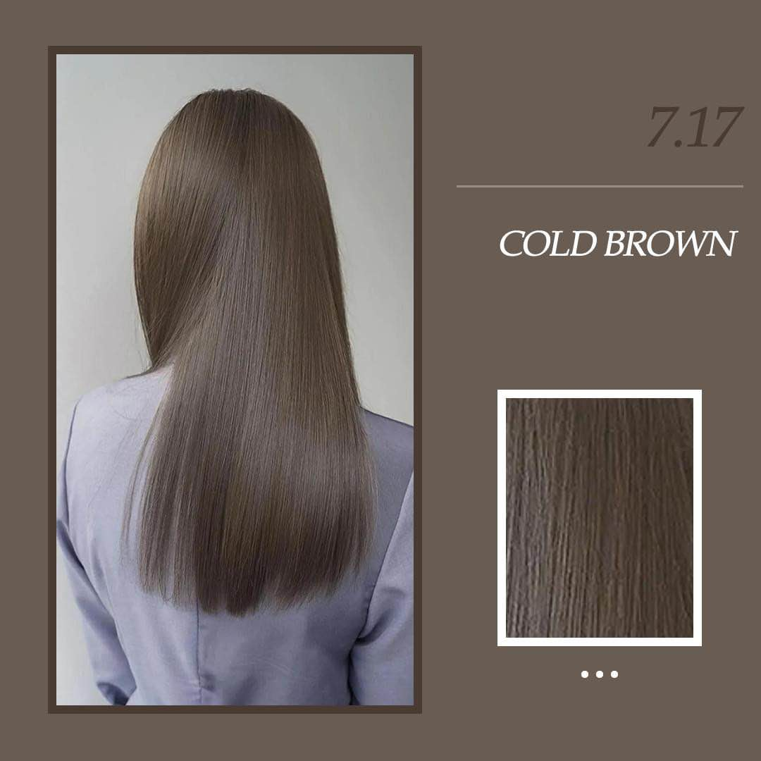 Bremod 7.17 Cold Brown Hair Color + Oxidant Cream - 100ml+100ml