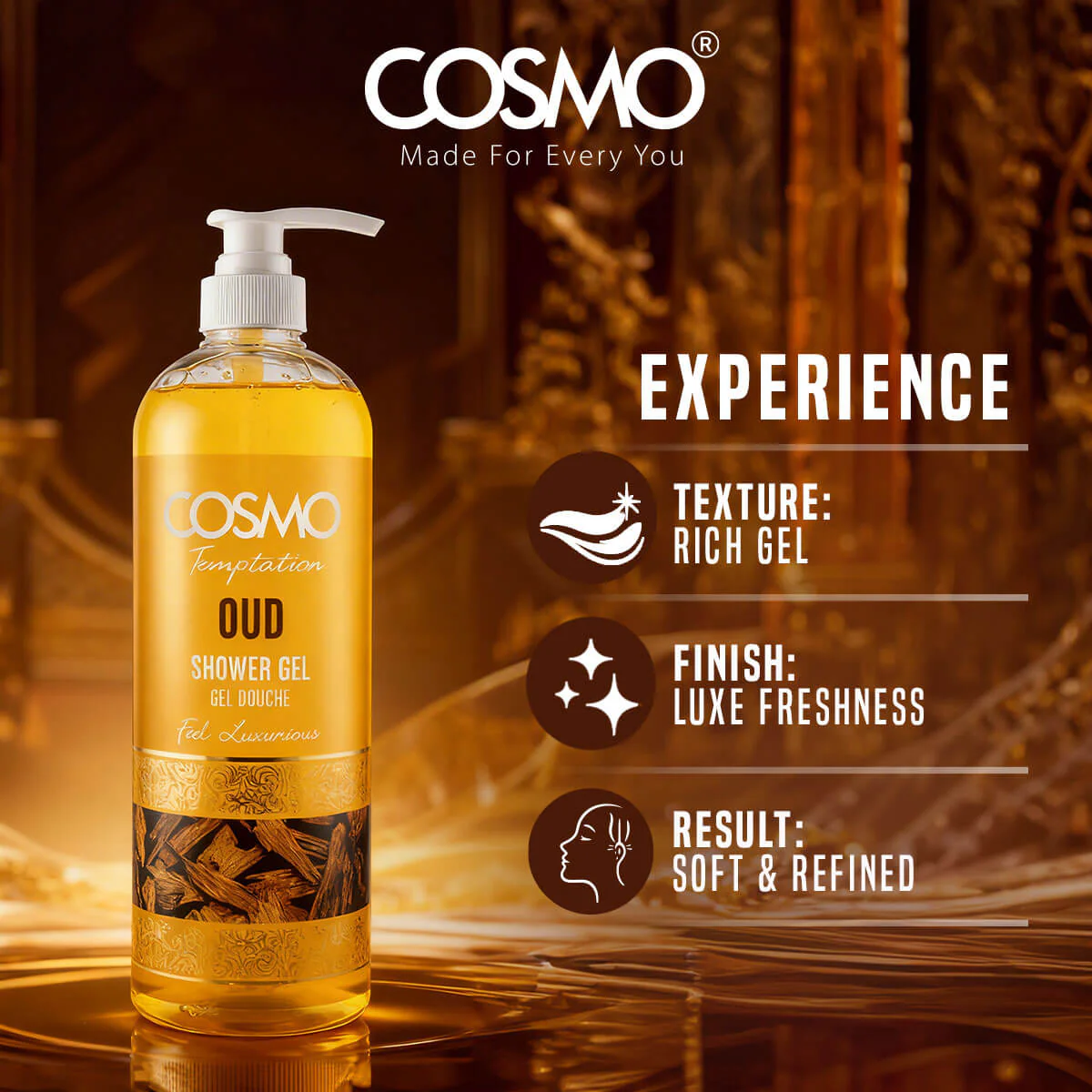 Cosmo Temptation Oud Shower Gel - 1000ml