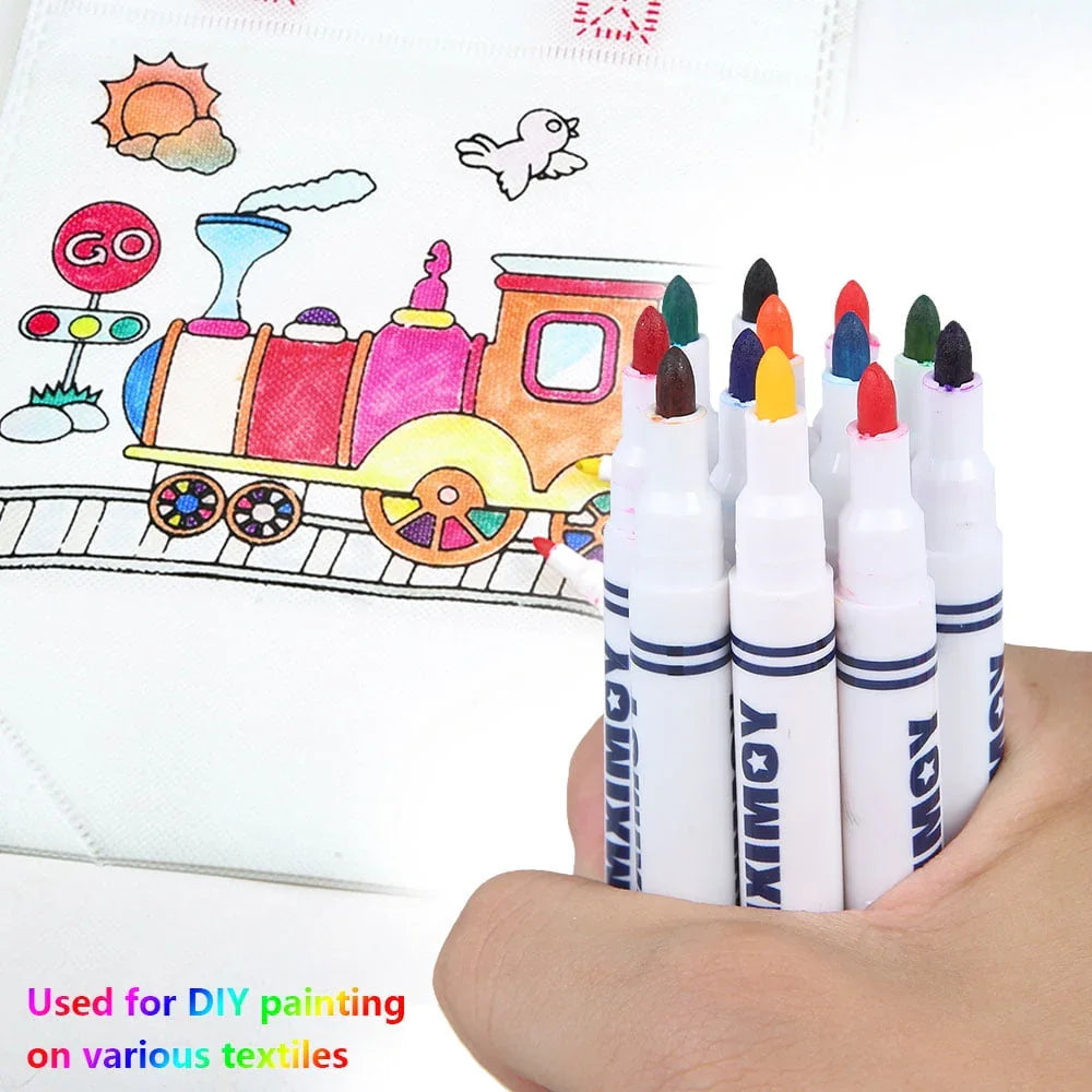 Yomixmax Waterproof Textile Marker & Colouring Pen 8 Colors DM-350