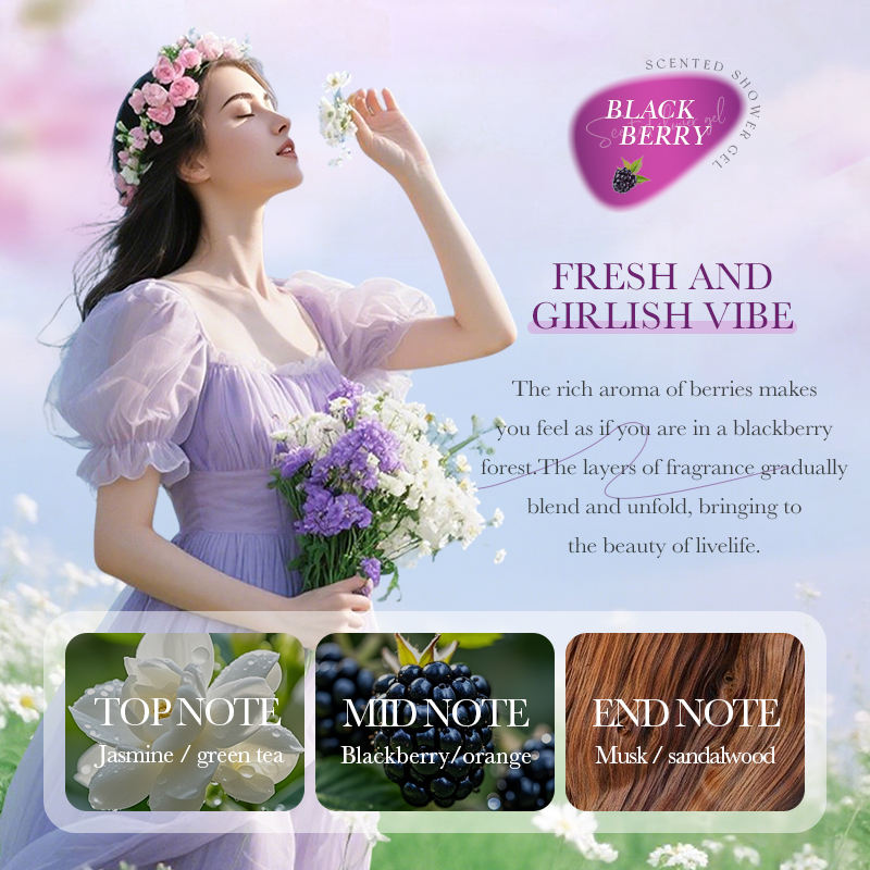 Sadoer Cute Berries Shower Gel Blackberry Fragrant - 1000ml