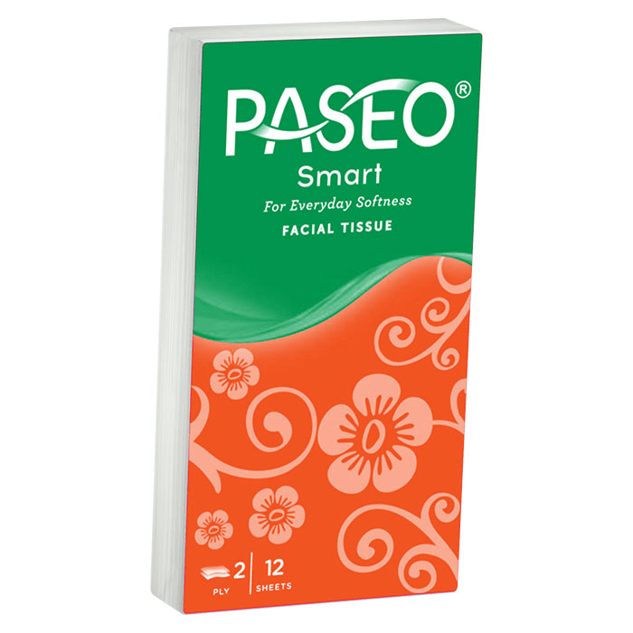 Paseo Smart Softness Facial Tissue 2Ply - 12 Sheets × 6 Pack