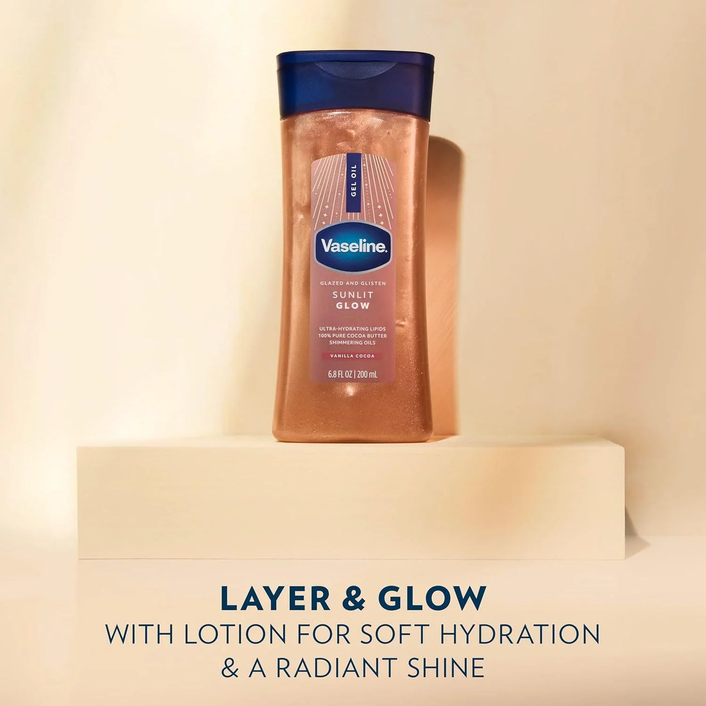 Vaseline Glazed & Glisten Sunlit Glow Body Gel Oil - 200ml