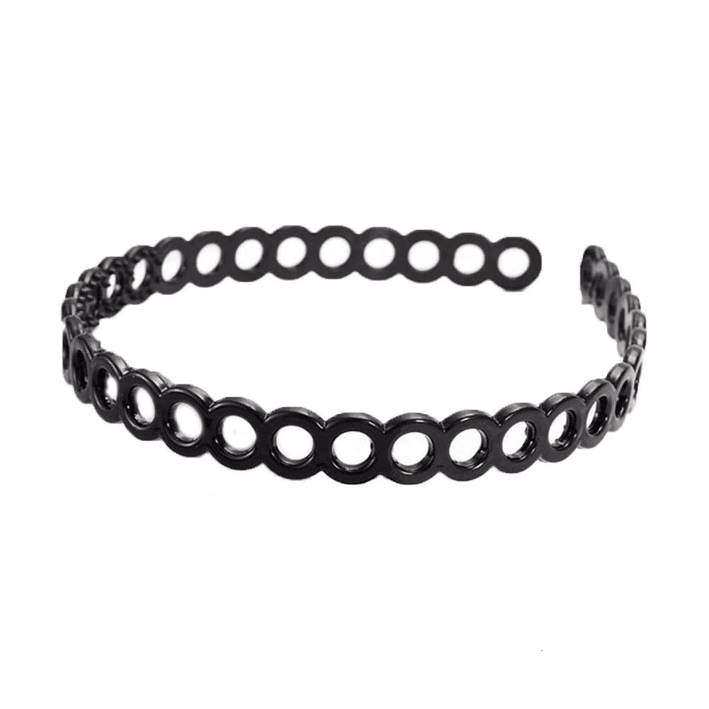 Non-Slip Circle Design Headbands Black Color - 1 Pcs (KT-217A-424)