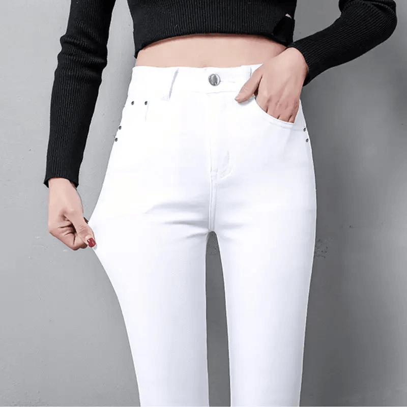 Women Super Skinny White Jeans - 1822