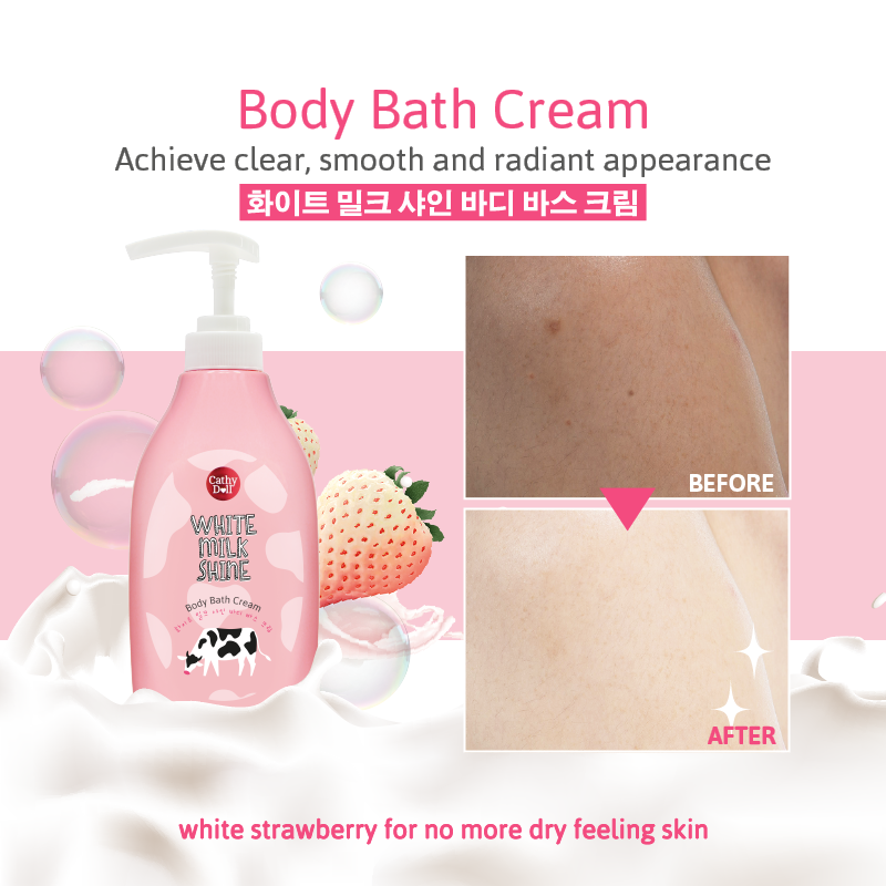 Cathy Doll White Milk Shine Body Bath Cream - 450ml