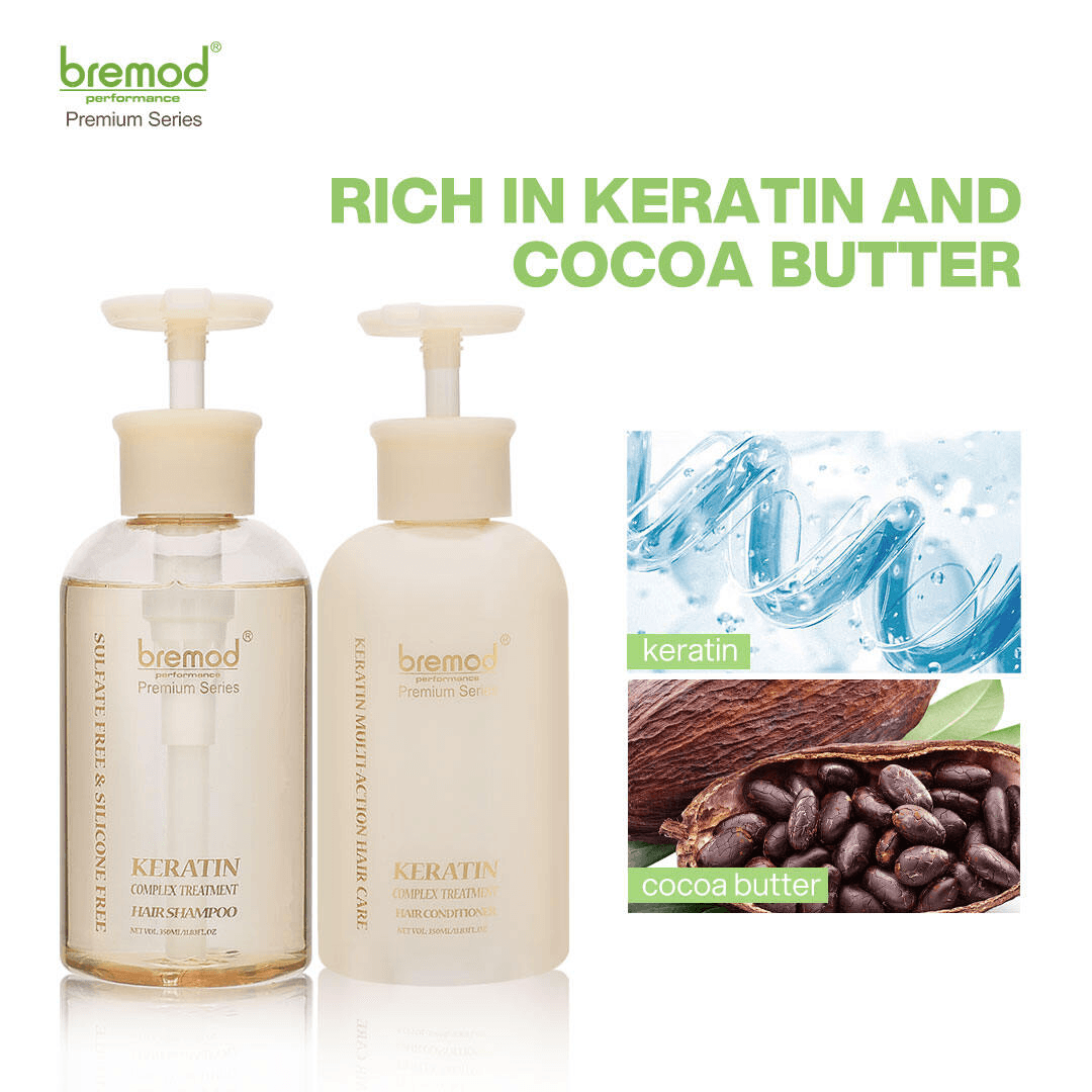 Bremod Premium Series Keratin Shampoo & Conditioner - 350ml+350ml