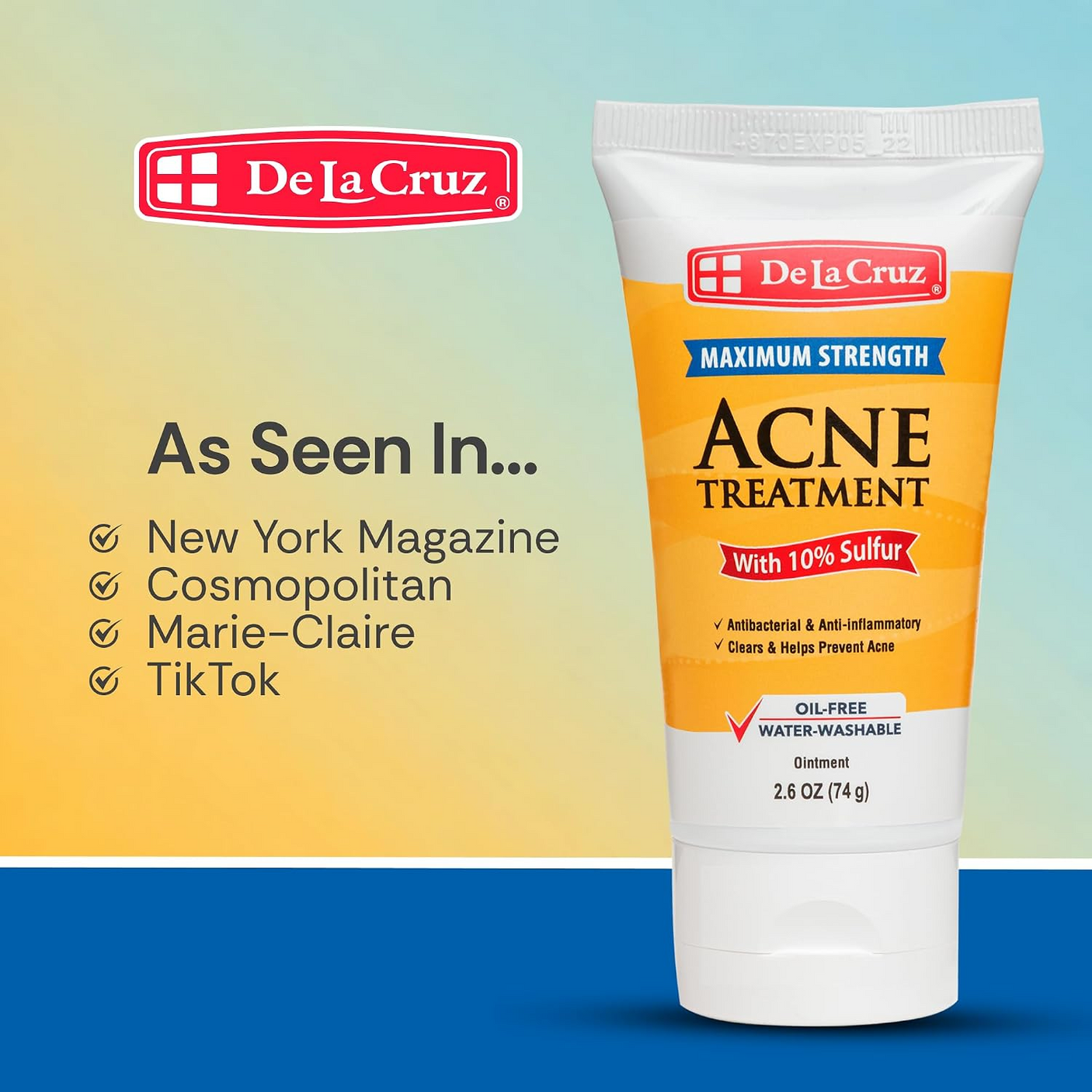 De La Cruz Maximum Strength Acne Treatment - 74g