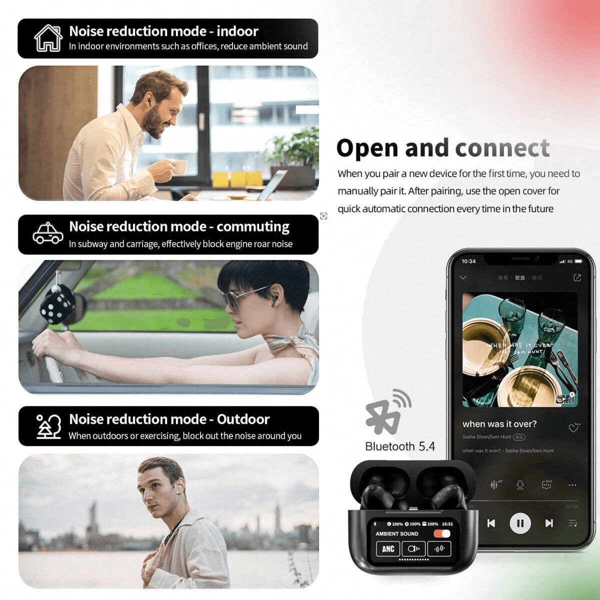 Noise Reduction ANC & ENC Touch Control Wireless Earbuds