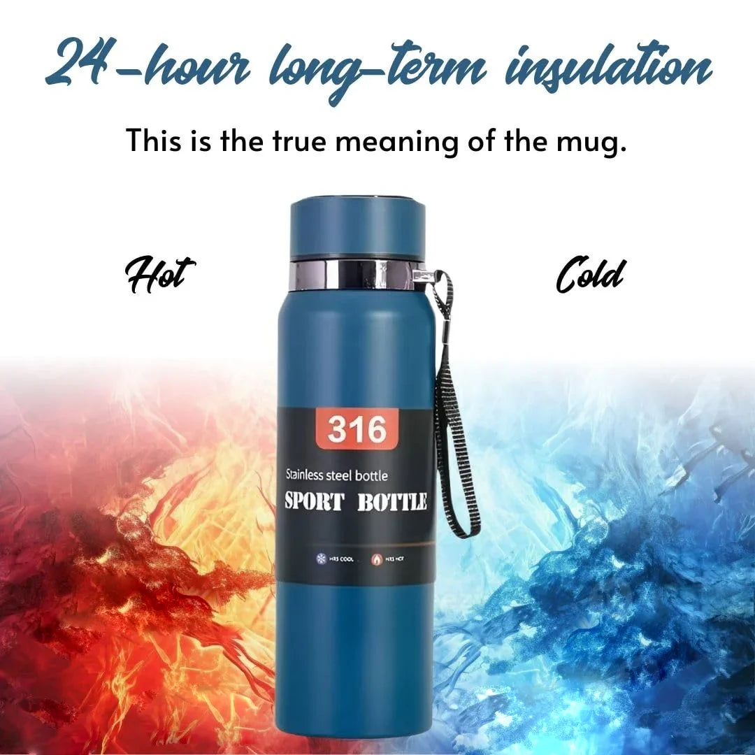Stainless Steel Vacuum Insulated Sport Bottle With LED Display - 800ml