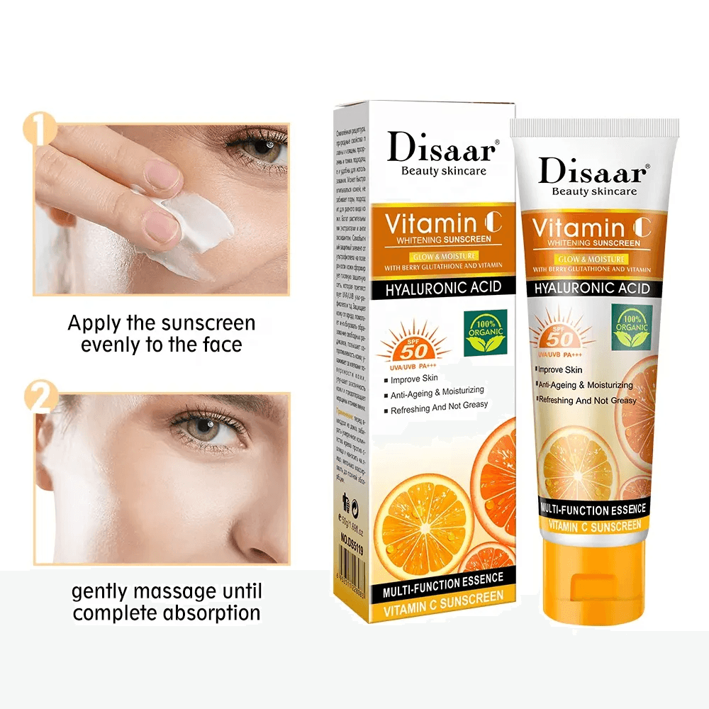 Disaar Beauty Vitamin C Hyluronic Acid Brightening Sunscreen - 50g