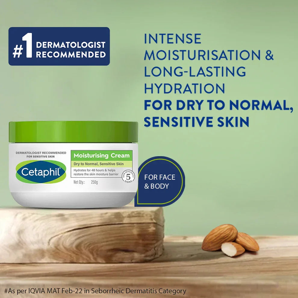 Cetaphil Moisturizing Cream For Dry to Very Dry Sensitive Skin - 250g