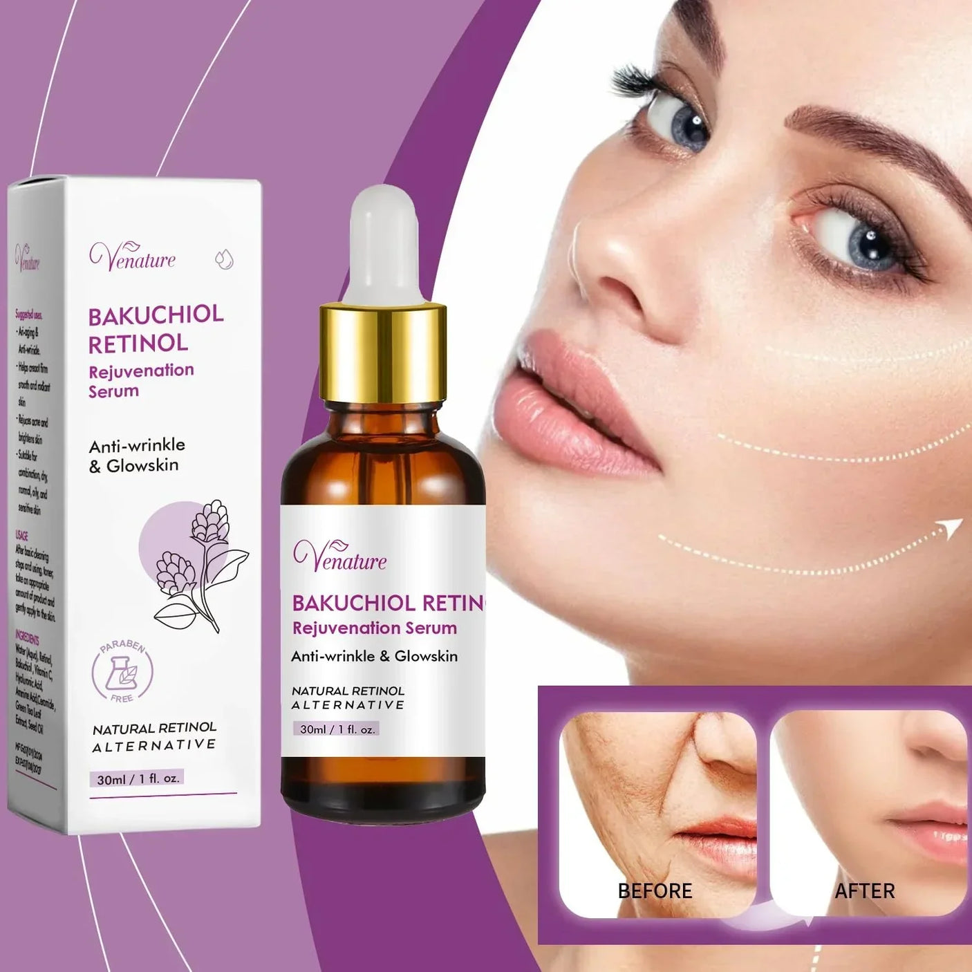 Venature Bakuchiol Retinol Rejuvenation Serum - 30ml