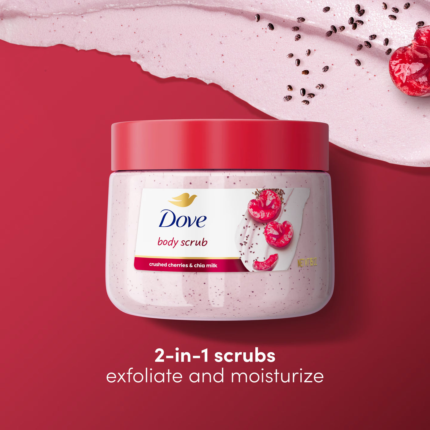Dove Crushed Cherries & Chia Milk Body Scrub - 425g