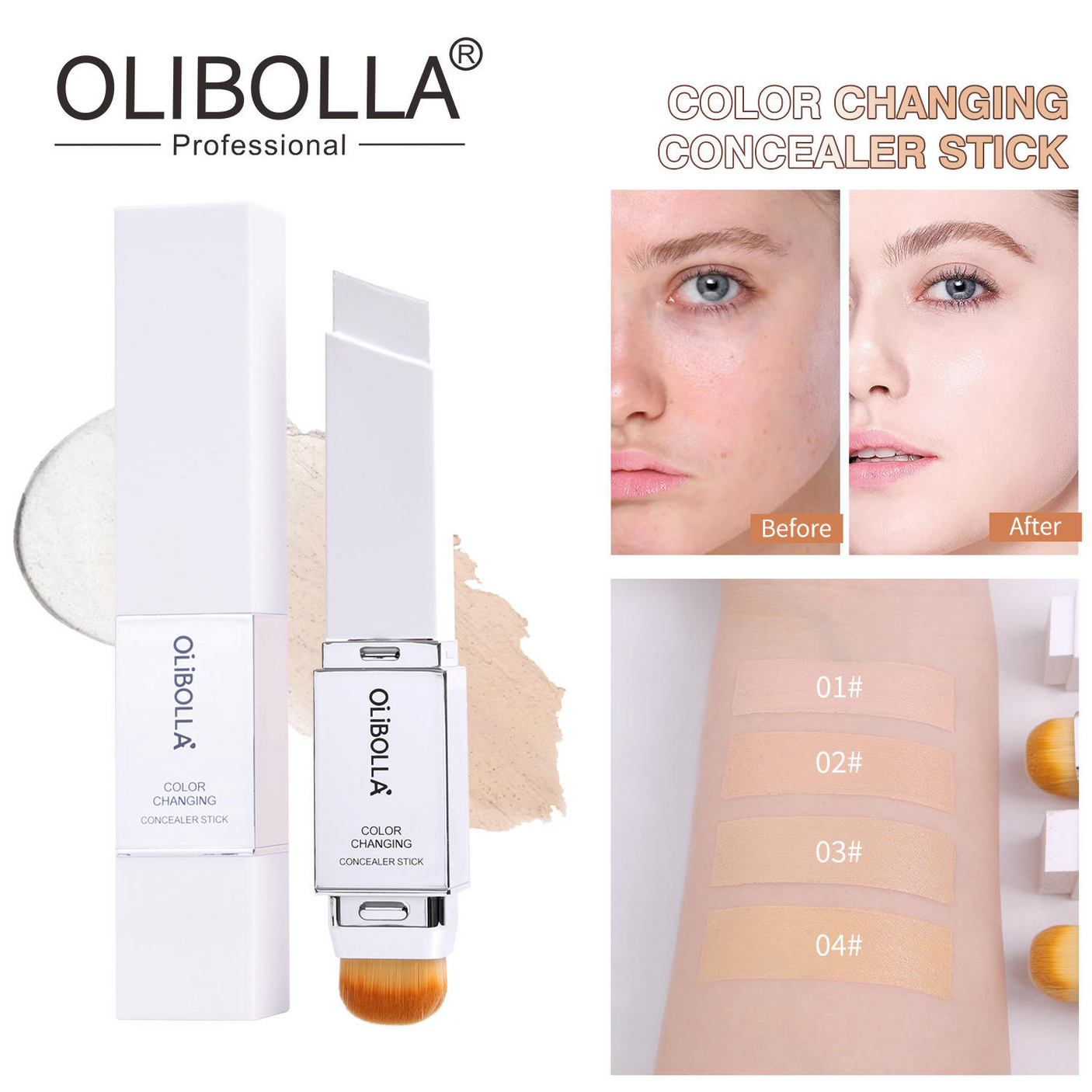 Olibolla Dual-ended Color Changing Concealer Stick - 13g (LA-F332)