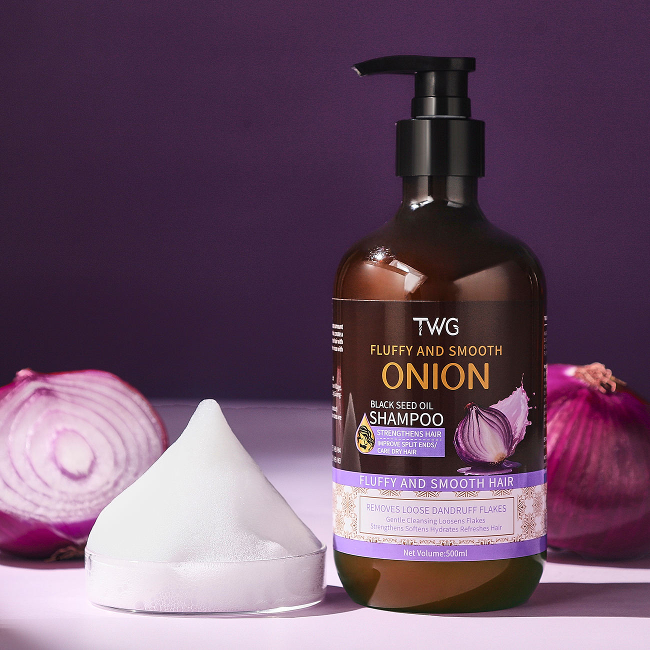 TWG Fluffy & Smooth Onion Black Seed Oil Shampoo - 500ml