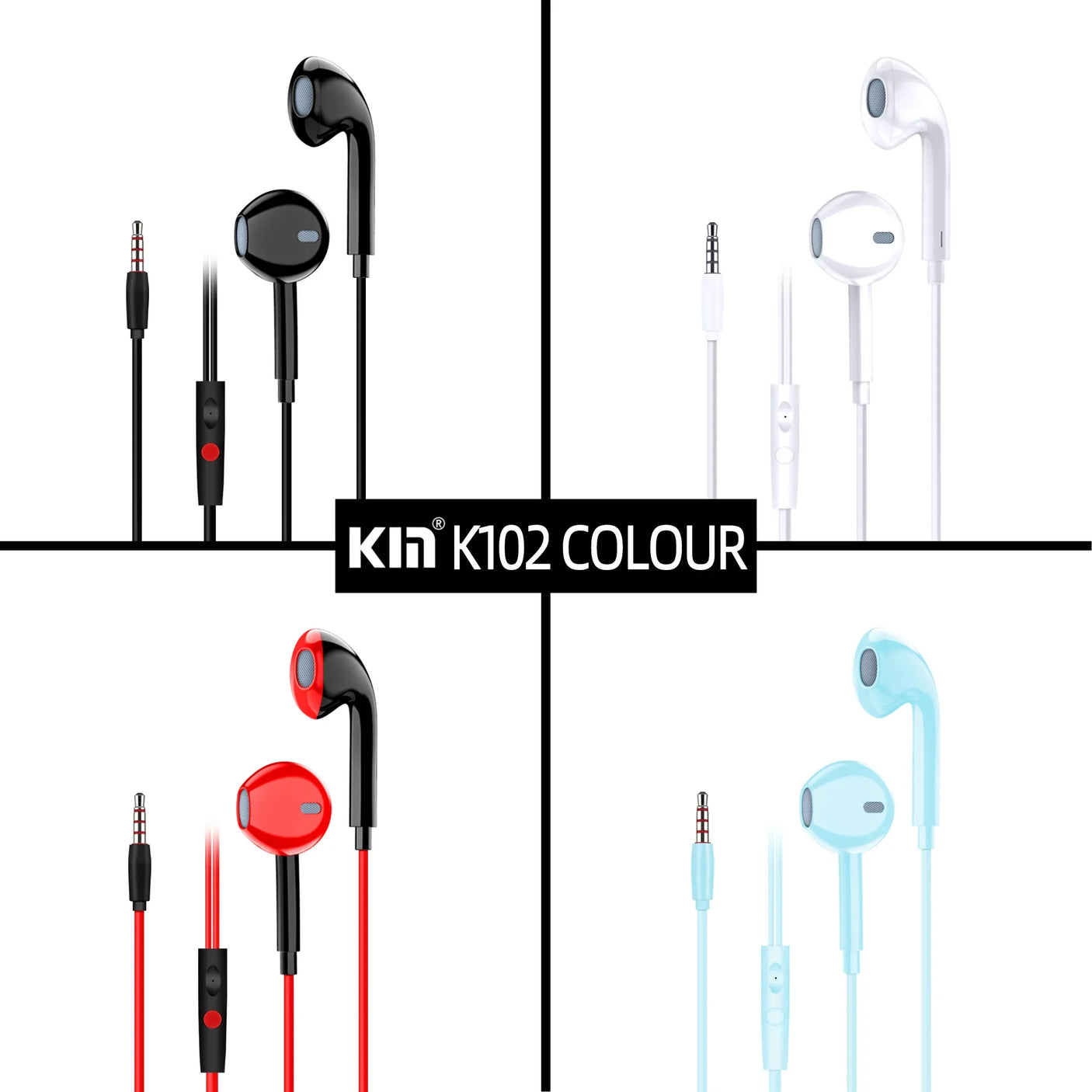Kin Hi-Fi Stereo Wired Headphone (Assorted Color) - K102