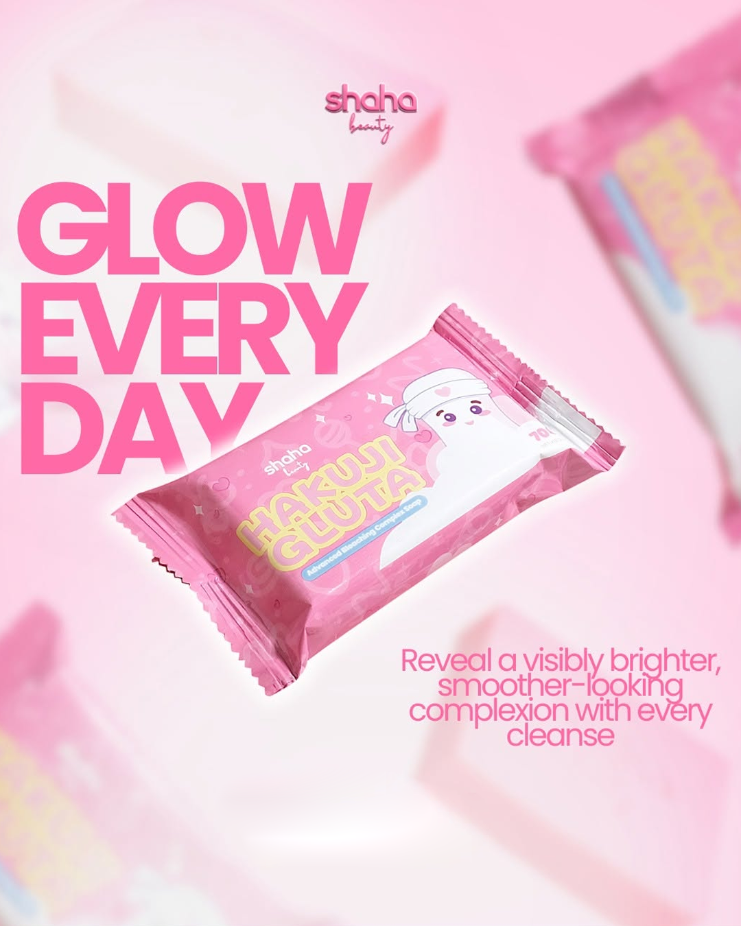 Shaha Beauty Hakuji Gluta Soap - 3 Bars × 70g (210g)