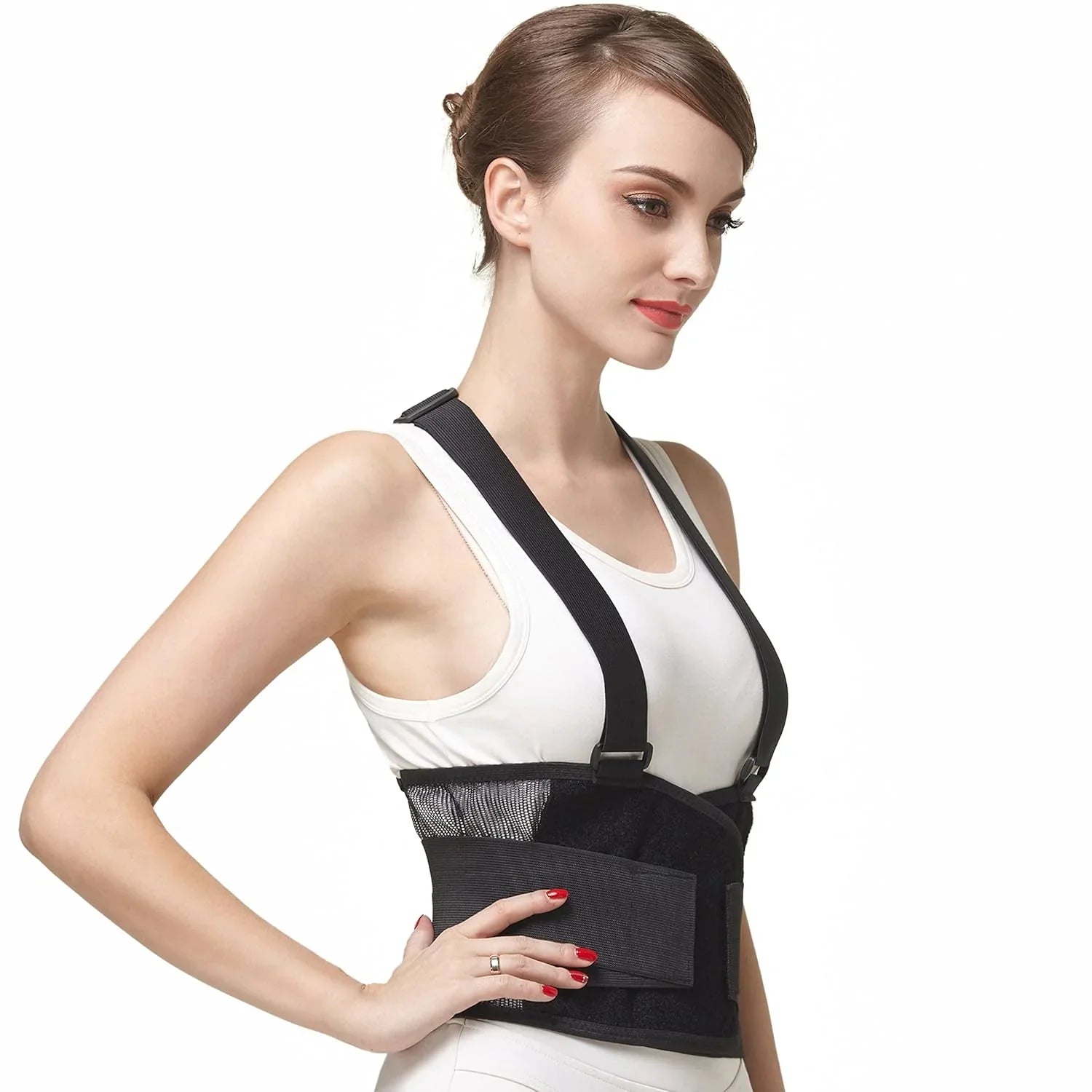 Fitness Lumbar Support Belt With Adjustable Straps