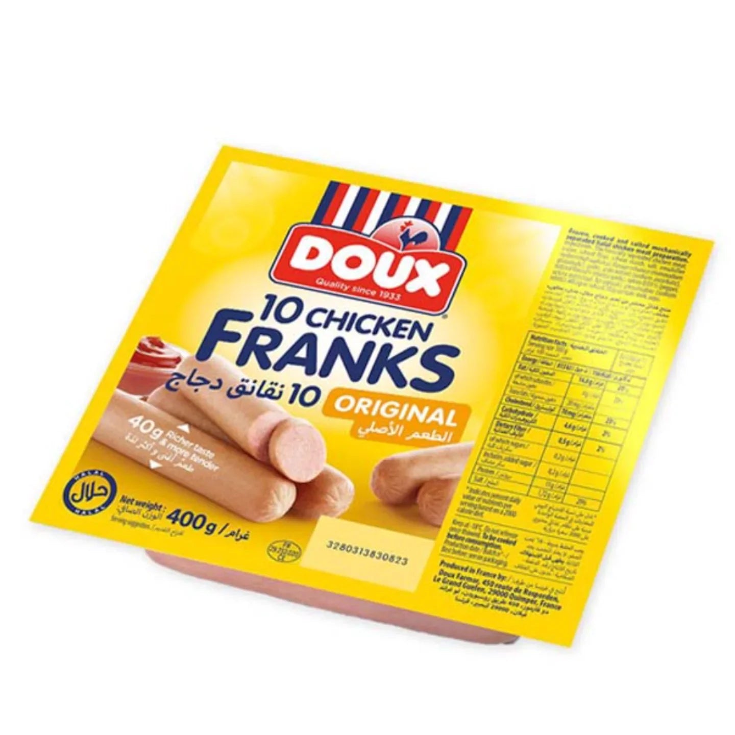 Doux Chicken Franks Original 10 Pieces - 400g (Frozen)