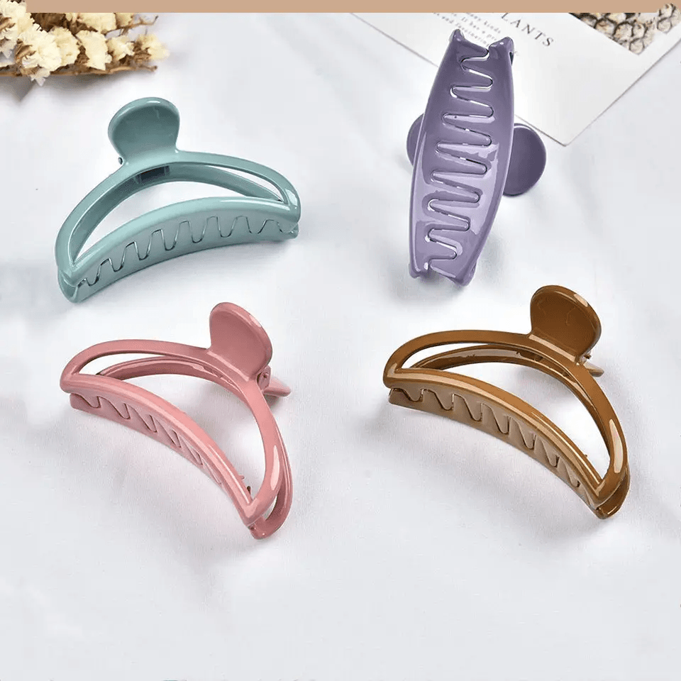 Moon Shape Hair Claw Clips For Women - 6 Pcs (C08)