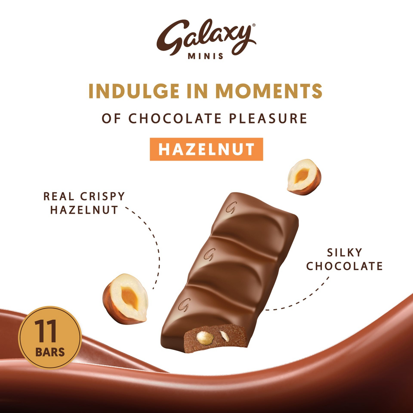 Galaxy Minis Hazelnut Chocolate - 11 Bars (137.5g)