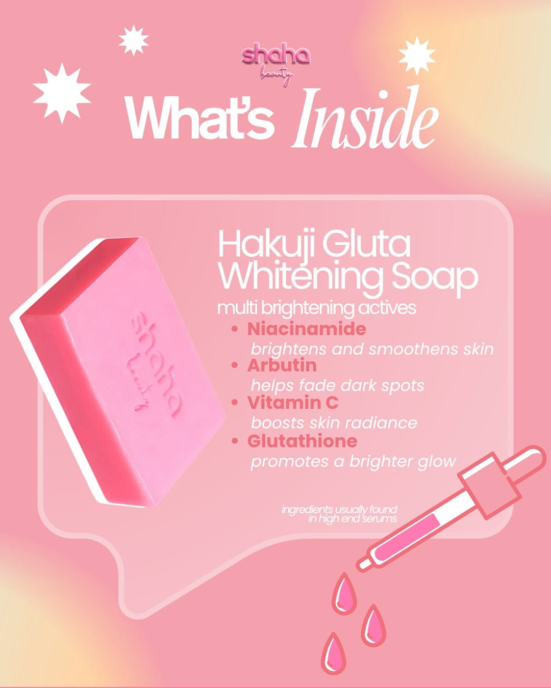 Shaha Beauty Hakuji Gluta Soap - 3 Bars × 70g (210g)