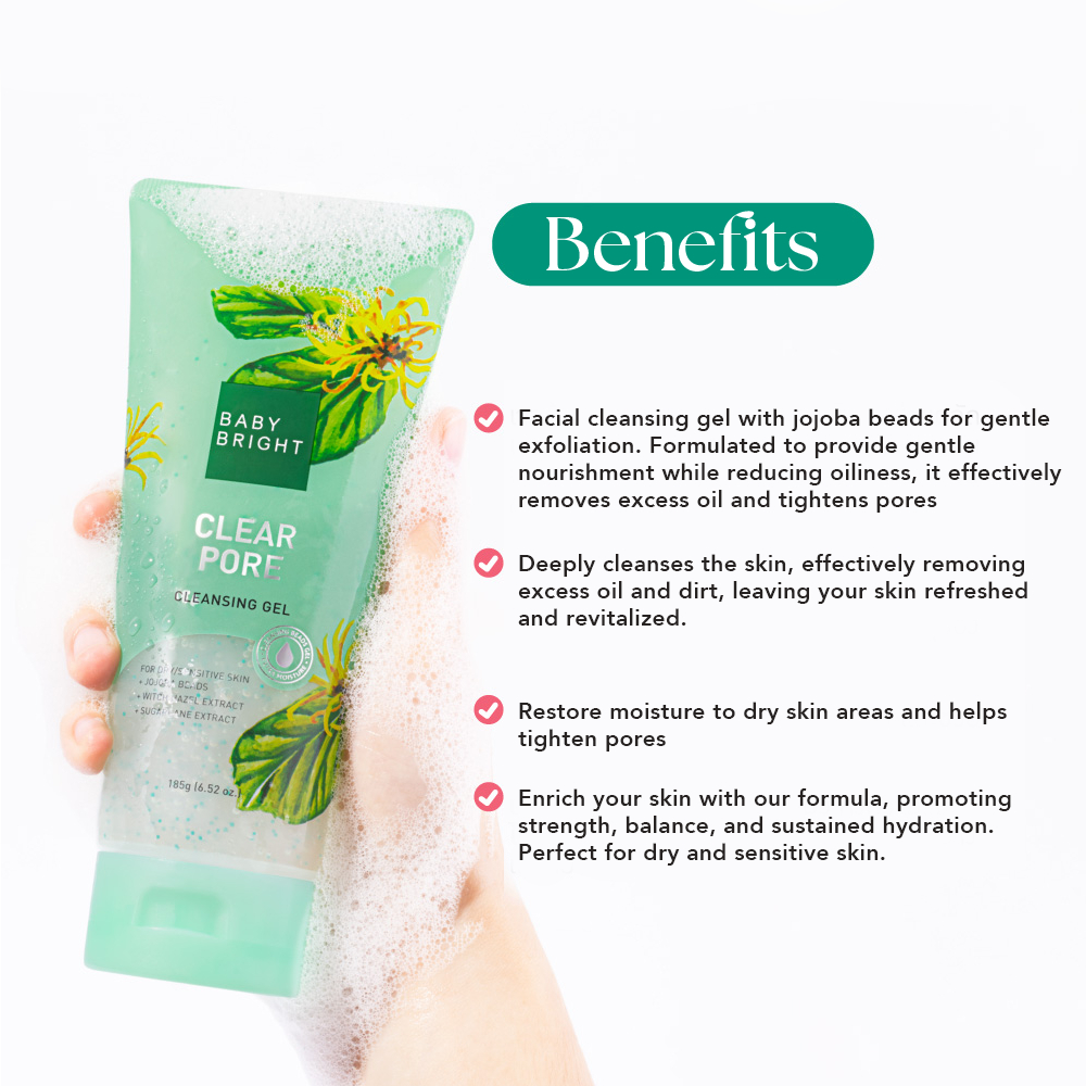 Baby Bright Clear Pore Facial Cleansing Gel - 185g