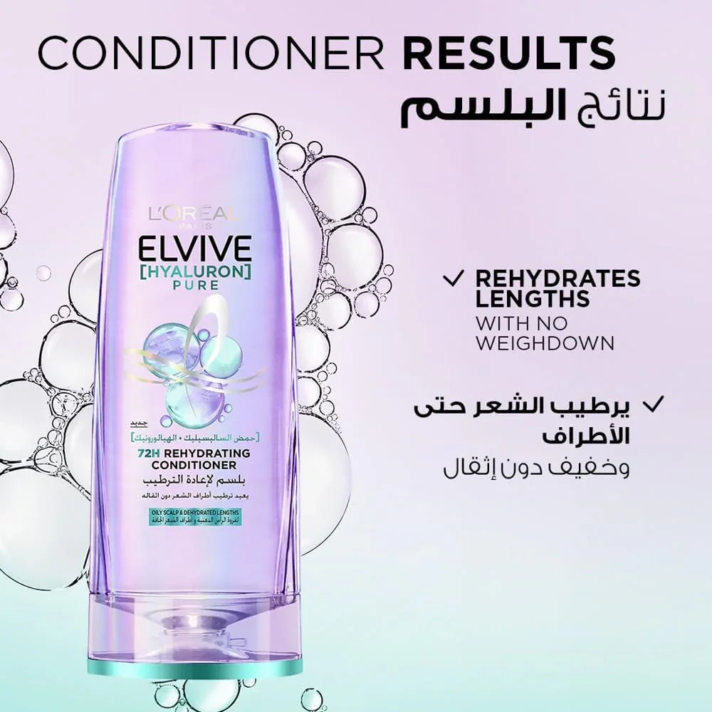 L'Oreal Elvive Hyaluron Pure Shampoo + Conditioner - 400ml + 360ml