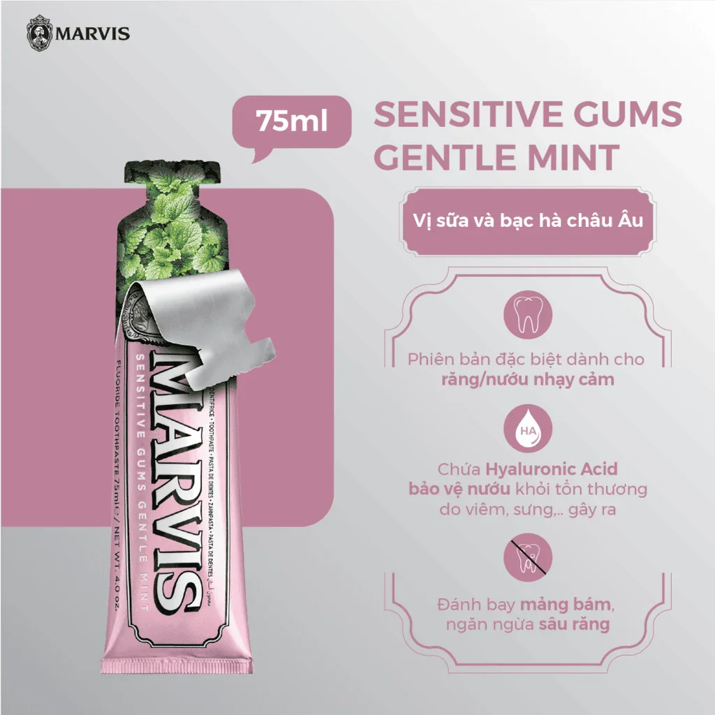 Marvis Toothpaste Sensitive Gums Gentle Mint - 75ml