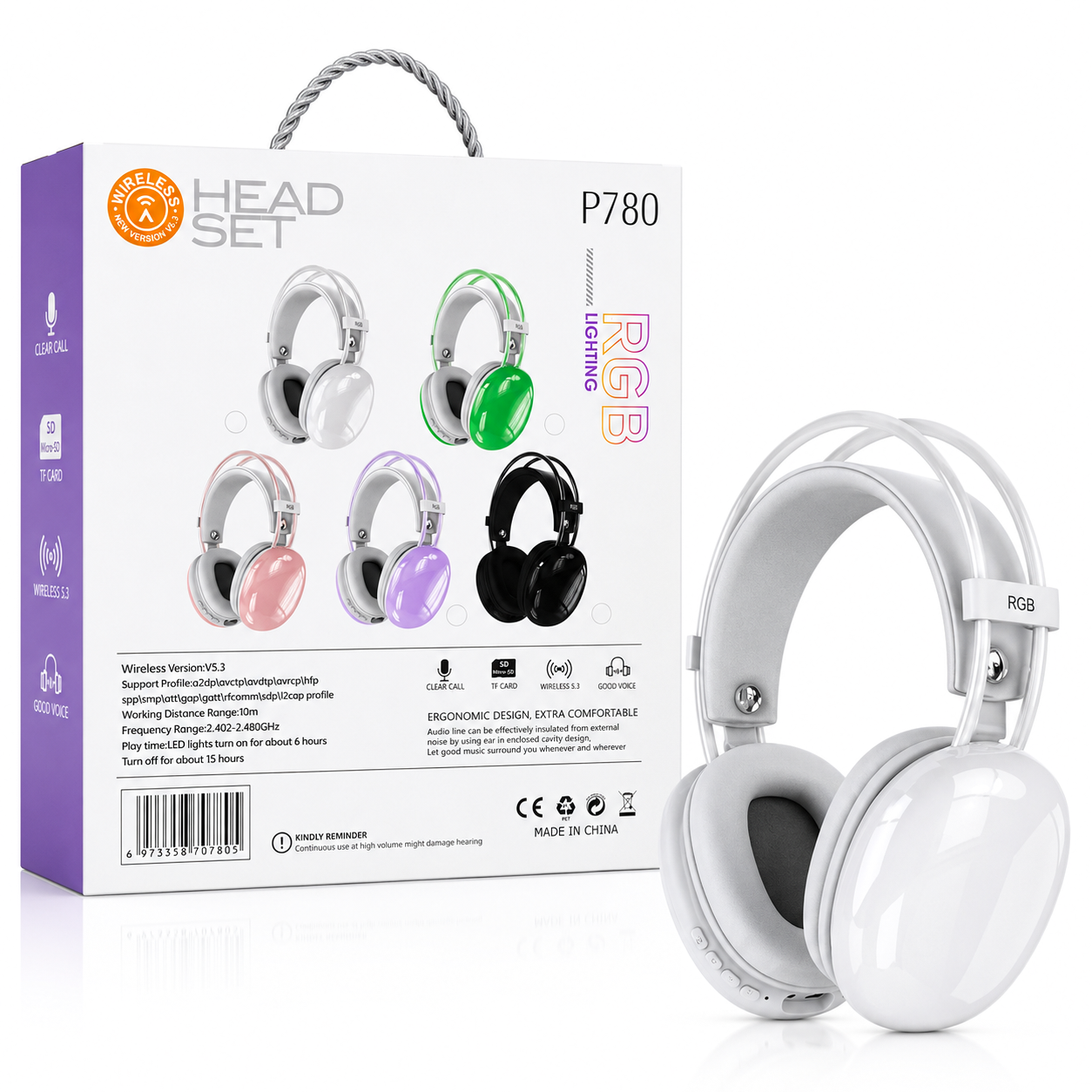 Cool RGB Lighting Extra Comfortable Headset - P780