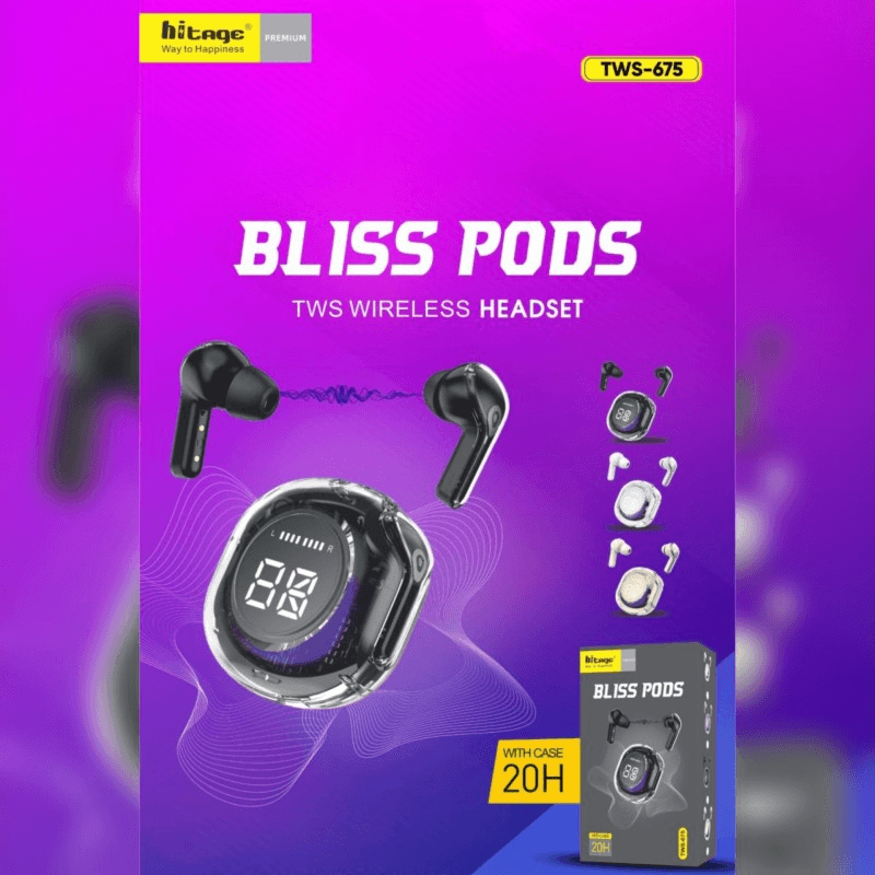 Hitage Bliss Pods Transparent Display Earbuds TWS-675