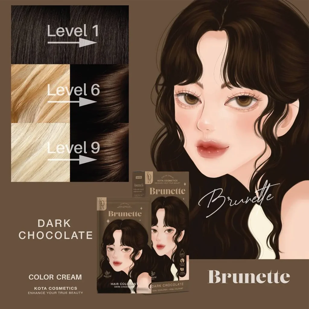 Kota Cosmetics Brunette Thailand Hair Color Dark Chocolate - 100ml + 100ml