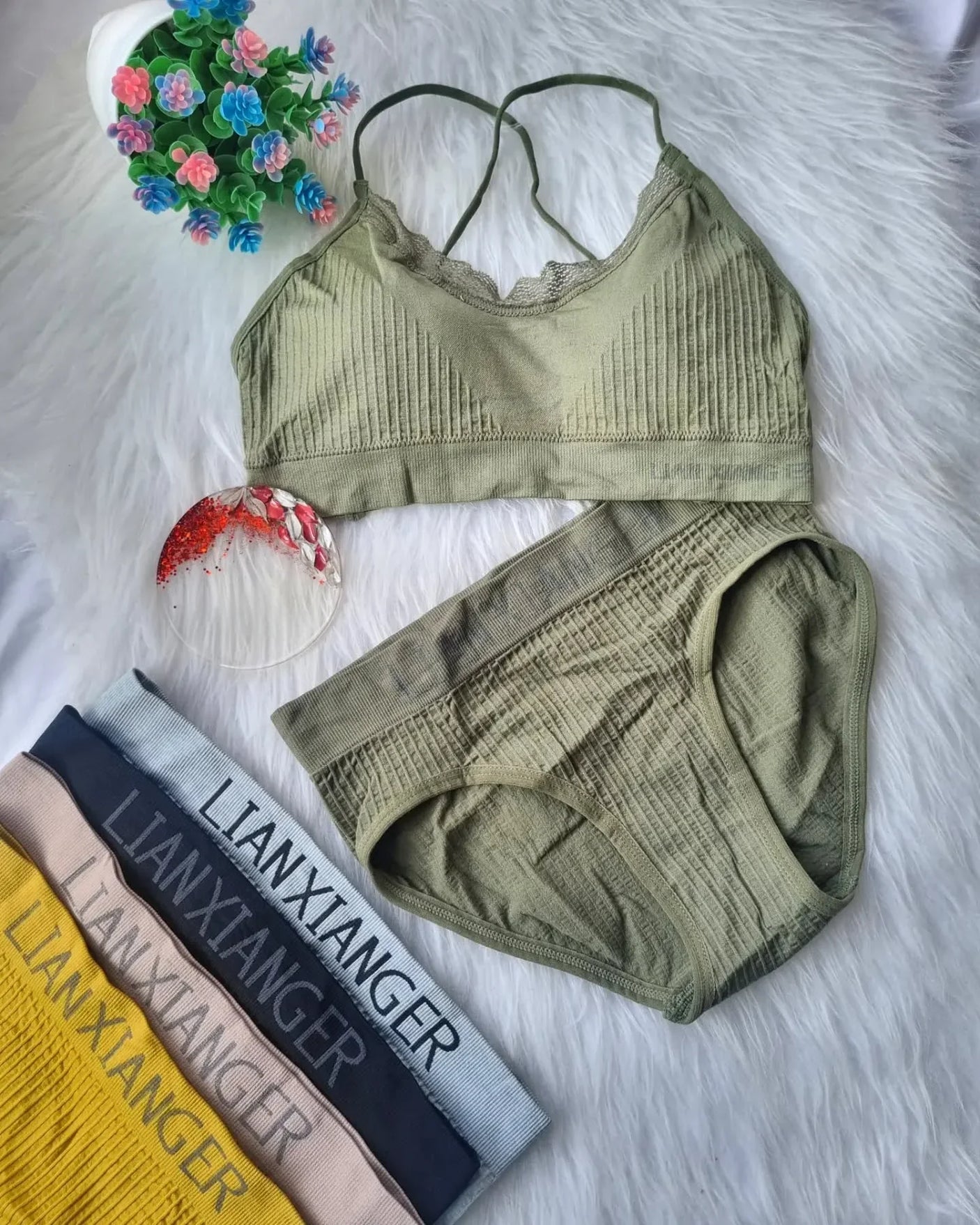 Women's Seamless High Waist Bra & Panties Set - 2062#