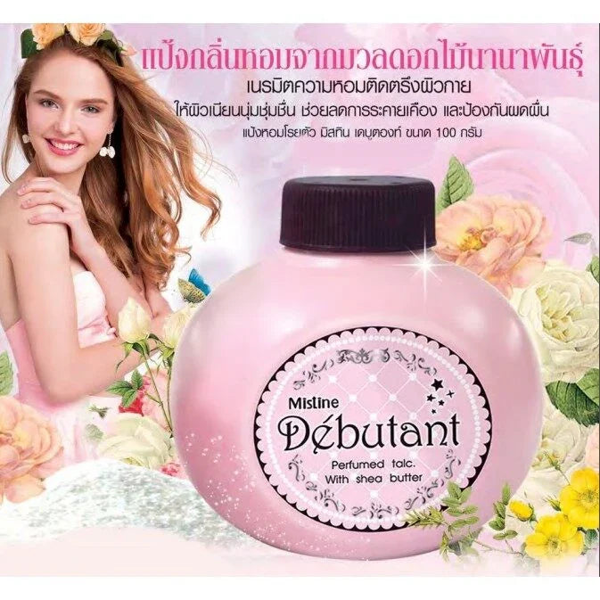 Mistine Debutant Perfumed Talc With Shea Butter - 100g
