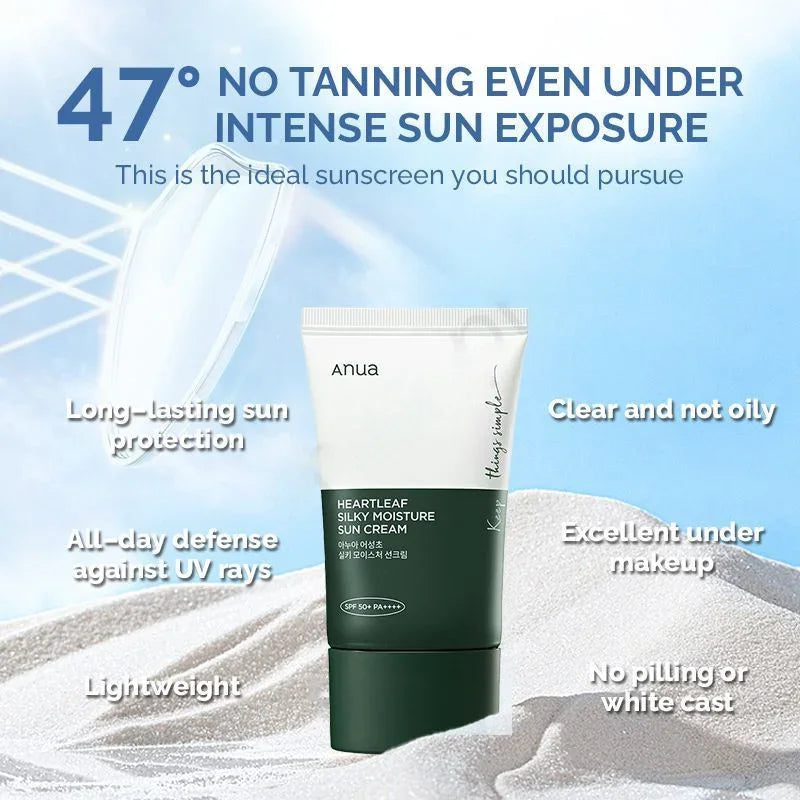 Anua Heartleaf Silky Moisture Sun Cream SPF 50+ PA++++ - 50ml