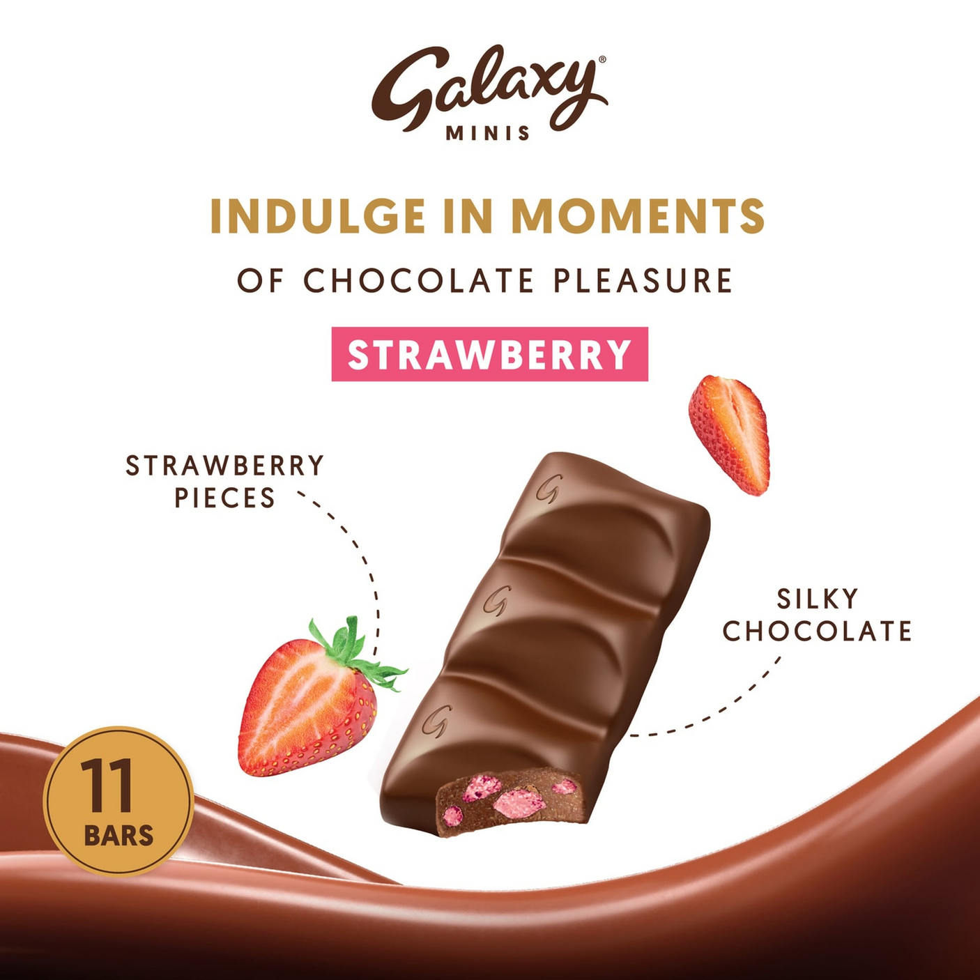 Galaxy Minis Strawberry Chocolate - 11 Bars (137.5g)