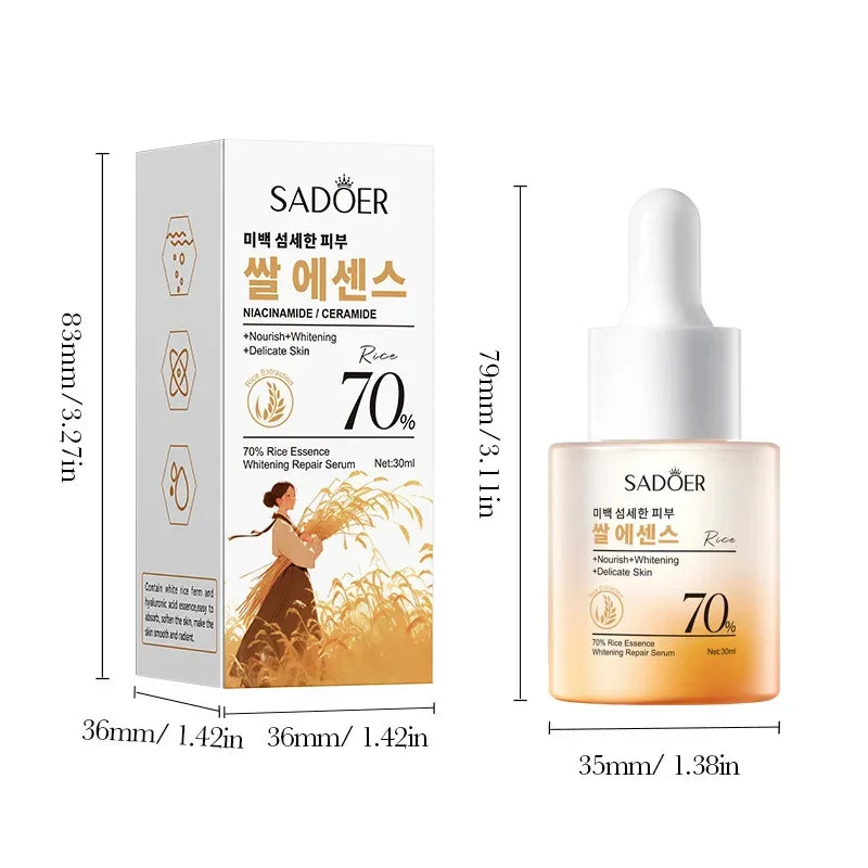 Sadoer 70% Rice Essence Brightening Repair Serum - 30ml