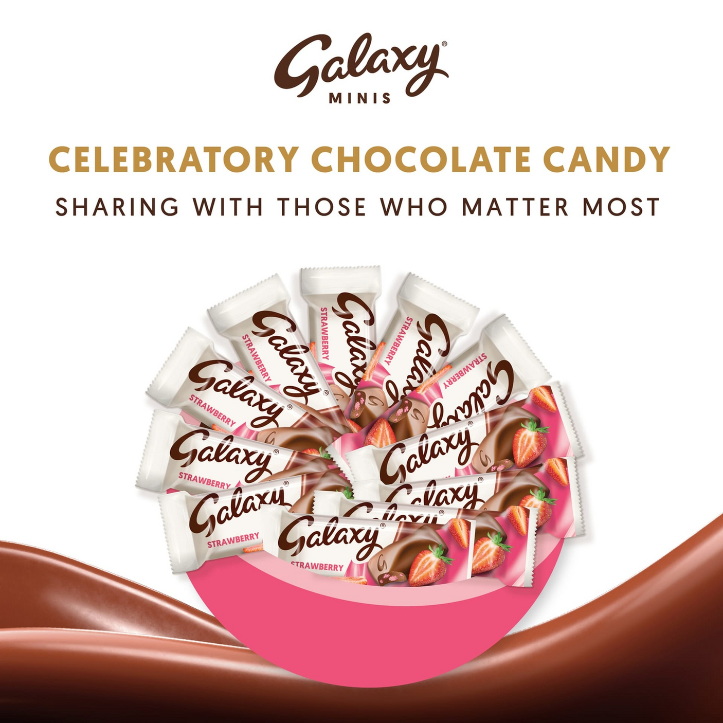 Galaxy Minis Strawberry Chocolate - 11 Bars (137.5g)