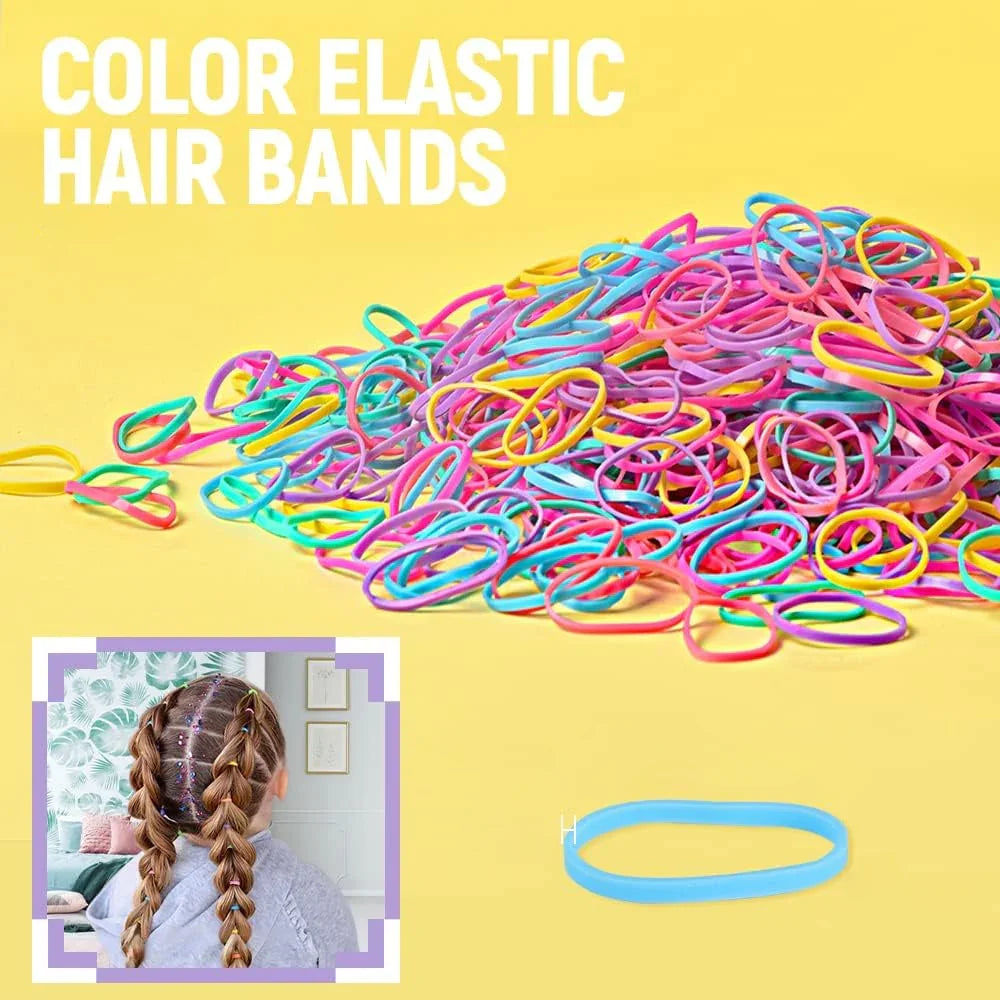Mini Elastic Rubber Bands Mixed Colors KT-108-A