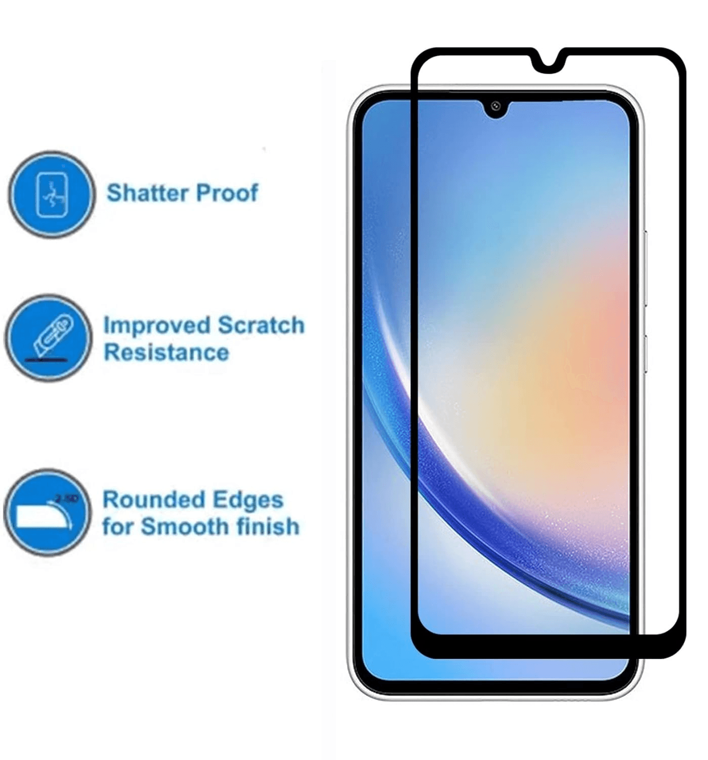 زجاج حماية أصلي لهاتف Samsung A24 4G HD