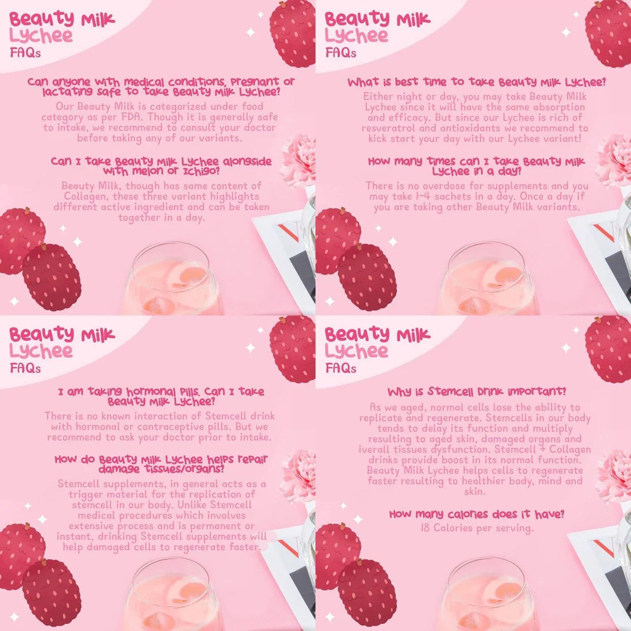 Dear Face Beauty Milk Premium Japanese Lychee Stemcell Drink - 180g