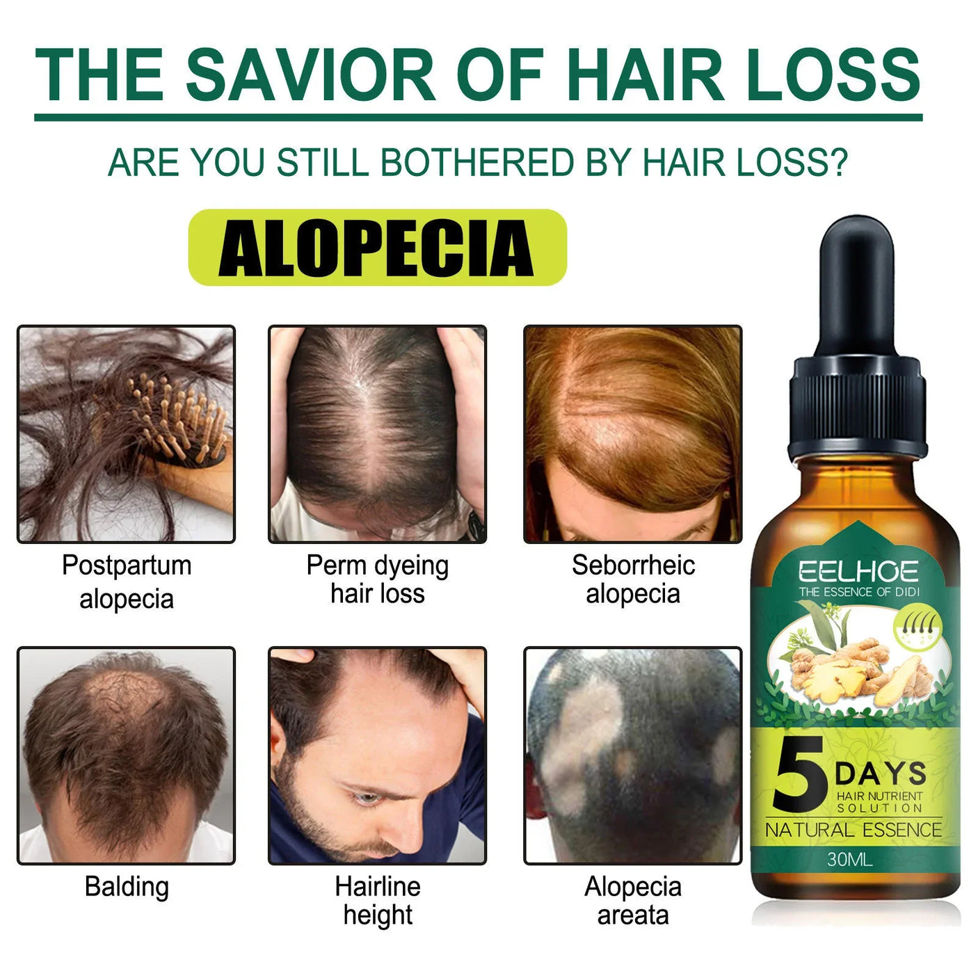 EELHOE 5 Days Hair Nutrient Solution Natural Essence - 30ml